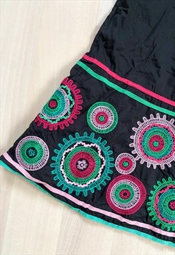 Y2K Embroidered Midi Skirt