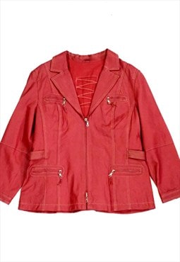 Red Leather Jacket 90s/00s style red blazer