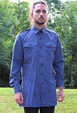 VINTAGE 90S MILITARY WORKMAN SHIRT - LARGE - INDIE