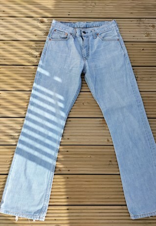 VINTAGE PALE BLUE 507 BOOTCUT STONEWASHED LEVI JEANS