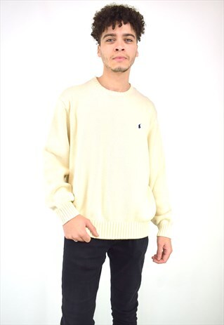 VINTAGE 90'S RALPH LAUREN CREAM JUMPER