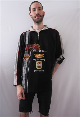 VINTAGE MCCRAE'S ATHLETIC SPORTY BLACK SWEATSHIRT