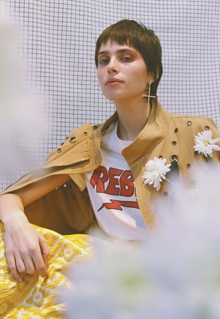 CAMEL LIGHTWEIGHT JACKET WITH EYELETS