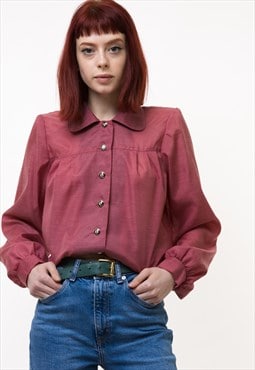 Dark Pink Women Blouse transparent women blouse 4973