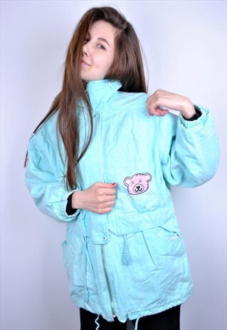 TEDDY BEAR BLUE PARKA JACKET