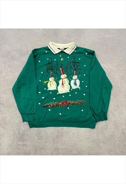 Vintage Christmas Sweatshirt Women's M