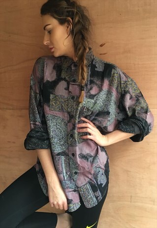 PATTERNED OVERSIZED RETRO VINTAGE UNISEX FESTIVAL SHIRT