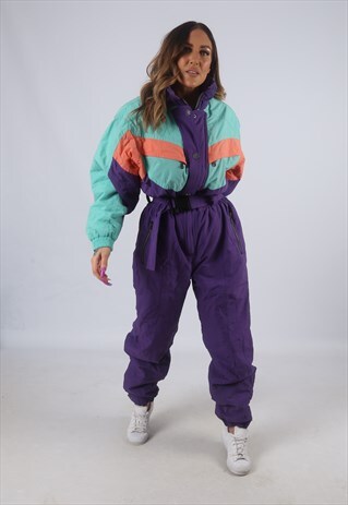 VINTAGE FULL SKI SUIT SNOW SPORTS UK 16 XL (K4G)
