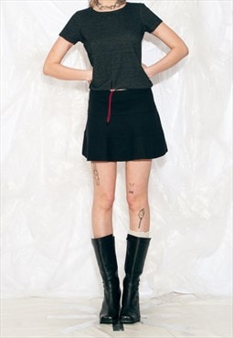 Vintage Y2K Benetton Mini Skirt in Black