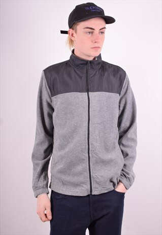 STARTER MENS VINTAGE FLEECE JACKET MEDIUM GREY 90'S