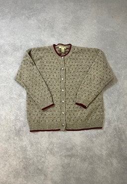 Eddie Bauer Knitted Cardigan Button Up Patterned Sweater