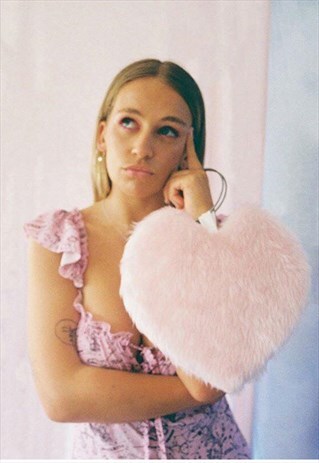 'ANGEL' HANDMADE PINK HEART HANDBAG