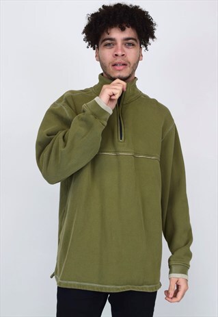 VINTAGE 90'S KHAKI GREEN FLEECE