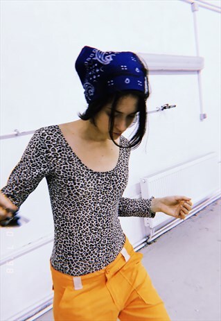 VINTAGE 90S SWIMSUIT BODY LEOTARD WITH ANIMAL PRINT