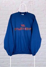 Vintage The Sweater Shop Sweatshirt Embroidered Blue XL