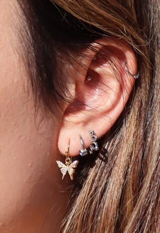 MARIPOSA ZIRCON CHARM EARRINGS
