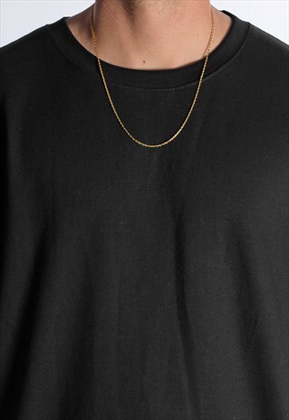 54 FLORAL PLAIN 24" NECKLACE CHAIN - GOLD
