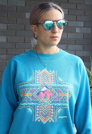 VINTAGE 1990S ARIZONA AZTEC PRINTED OVERSIZED SWEATSHIRT