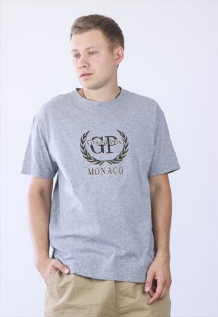 VINTAGE MENS GRAND PRIX MONACO BIG LOGO T-SHIRT