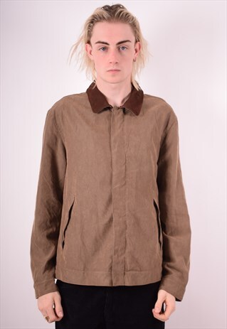NAUTICA MENS VINTAGE HARRINGTON JACKET MEDIUM KHAKI 90S