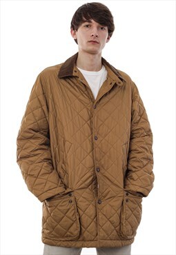 Vintage POLO RALPH LAUREN Quilted Jacket Quilt Coat Brown