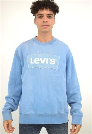 VINTAGE 90S LEVIS BLUE LOGO SWEATER