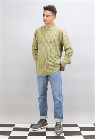 VINTAGE GREEN STRIPED SHIRT