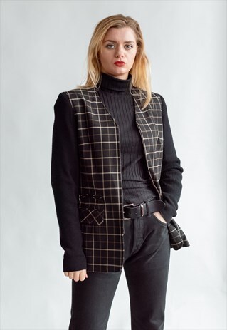 VINTAGE 90S MINIMAL BLAZER JACKET WITH CO-ORD SLEEVE