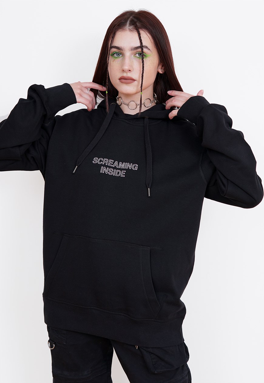 screaming inside hoodie