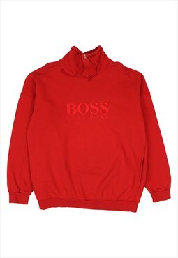Red Hugo Boss spell out pullover sweatshirt 