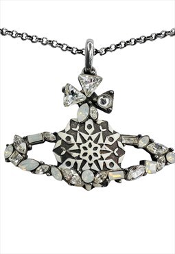 Vivienne Westwood Orb Necklace Silver Embellished  