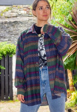 Vintage 90's Aztec Print Soft Flannel Cotton Shirt/ Jacket