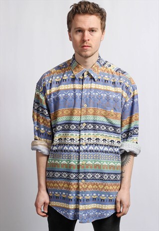 VINTAGE OVERSIZED AZTEC NAVAJO SHIRT