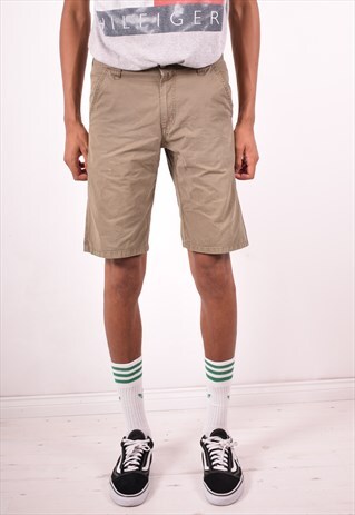 CARHARTT MENS VINTAGE SHORTS W32 KHAKI 90S