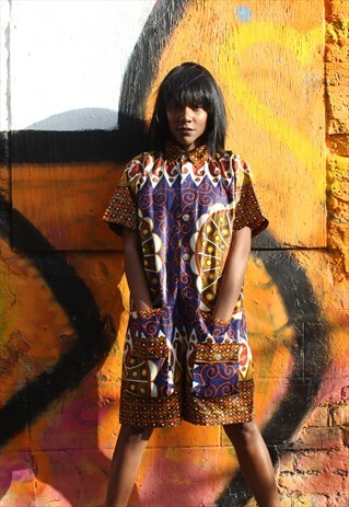 AFRICAN PRINT PLAY SUIT - WAX JUMPSUIT - SHORT SUIT