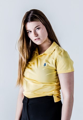 VINTAGE 90S POLO RALPH LAUREN POLO SHIRT IN YELLOW