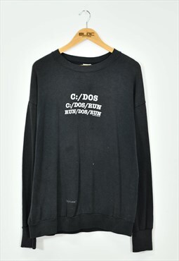 Vintage 1990's Computer Sweatshirt Black XLarge
