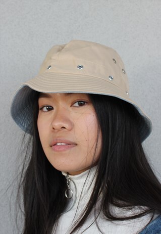 CREAM PLAIN Y2K_90S FESTIVAL BUCKET HAT