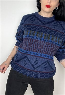 Vintage abstract patterned jumper size small 