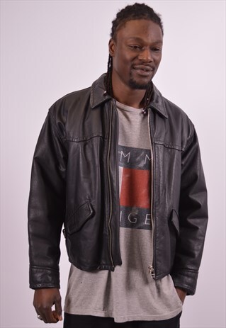 MENS VINTAGE JACKET MEDIUM BLACK 90S