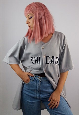 VINTAGE 90'S CHICAGO SPELLOUT OVERSIZED JERSEY TOP T-SHIRT