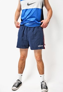 ADIDAS sport shorts for men navy blue Vintage retro 80s 90s