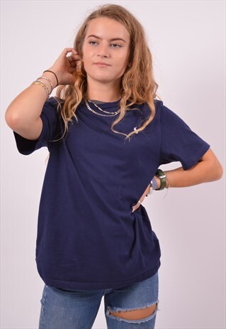 VINTAGE POLO RALPH LAUREN T-SHIRT TOP NAVY BLUE
