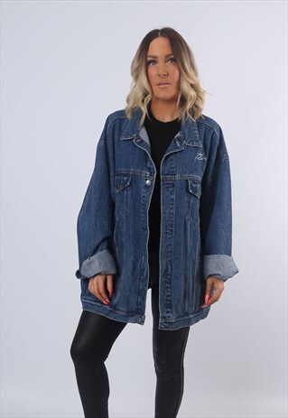 DENIM JACKET RACING OVERSIZED FITTED UK 24 - 26 (CKCW)