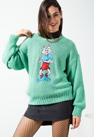 ON SALE VINTAGE 80S CLASSIC KNITWEAR JUMPER / S0648