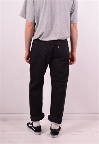 LEVI'S 505 MENS VINTAGE JEANS W34 L30 BLACK 90S