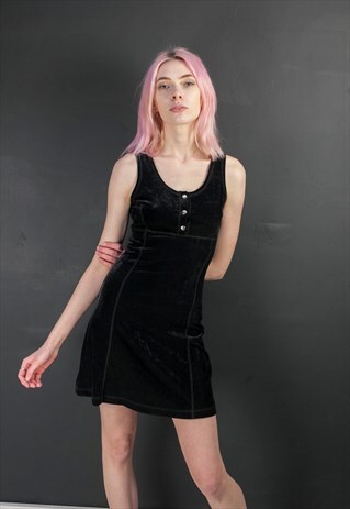 BLACK VELVET MINI DRESS