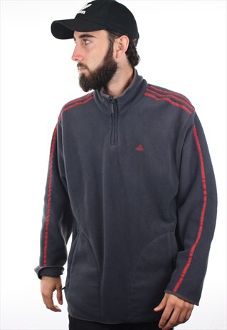 VINTAGE 90S ADIDAS FULL ZIP FLEECE TOP