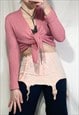 VINTAGE KNIT CARDIGAN Y2K FAIRYCORE SWEATER IN PINK