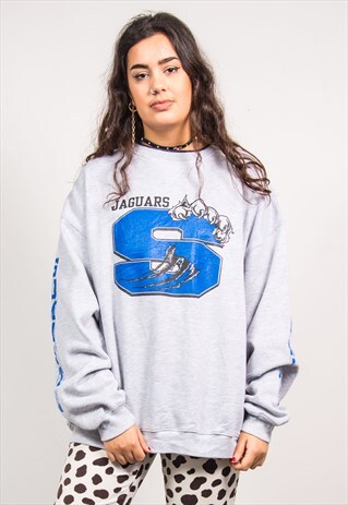 VINTAGE 90'S LIGHT GREY JAGUARS USA SWEATSHIRT